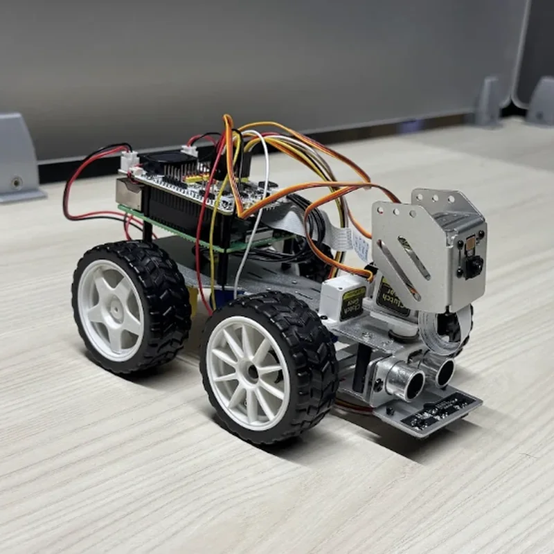 The rover turned a little toward the camera: the same side, with the nose and its sensor bar coming round.